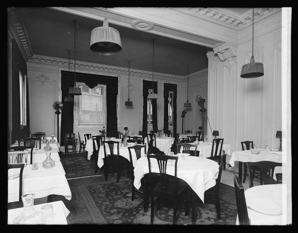 The dining room, laid for service